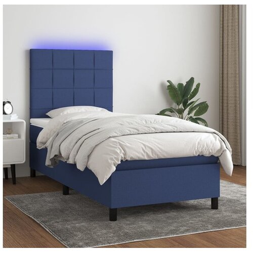  Box spring s madracem LED plavi 80 x 200 cm od tkanine Cene