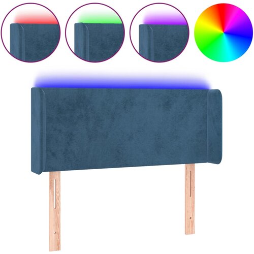 vidaXL LED posteljno vzglavje temno modro 83x16x78/88 cm žamet, (20953331) Cene