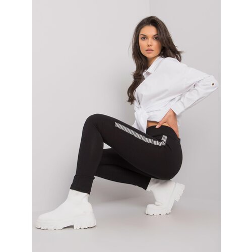 RUE PARIS Leggings-RV-LG-7367.90P-black Cene