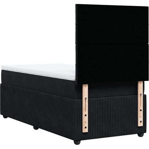 VidaXL Box spring krevet s madracem crni 90x200 cm bar&amp;scaron;unasti Slike