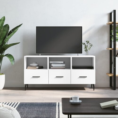 TV ormarić bijeli 102 x 36 x 50 cm od konstruiranog drva Slike