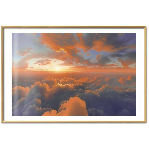  Plakat When Dawn Tickles the Clouds: A Color Show on the Morning Sky 60x40 Zlatni okvir s margom Slike