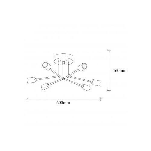 Opviq vsilica sparow, crna, metal, 60 x 60 cm, visina 16 cm, 6 x E27 40 w, sparrow - 1231 Slike