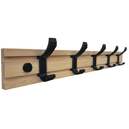 WALTECO Zidna lajsna s kukicama (D x Š x V: 500 x 45 x 80 mm, Broj kuka: 5 Kom., Drvo) Cijene