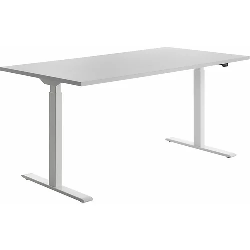 Top Star Pisalna miza z električno nastavitvijo višine, ŠxG 1600 x 800 mm, bela plošča, belo ogrodje