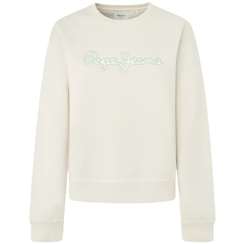 PepeJeans Sweater majica 'LANA' zelena / bijela