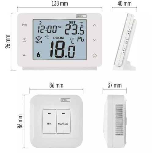 Emos Bežični digitalni termostat GoSmart 230V/16A Wi-Fi Tuya Slike