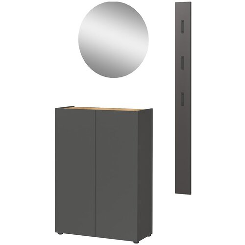 Germania Antracitno sivi set za hodnik u dekoru hrasta 104x200x33 cm Alviano – Cijene