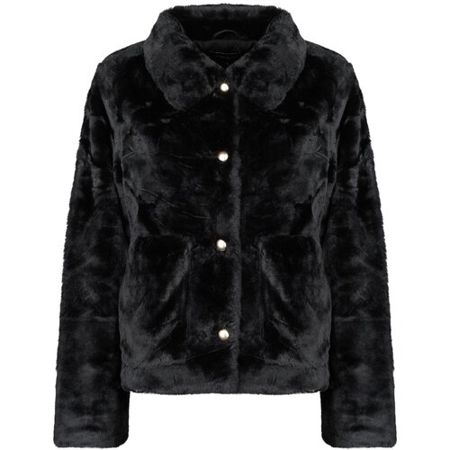 Only Pla&amp;scaron;či ONLMILLA FAUX FUR JACKET Črna Slike