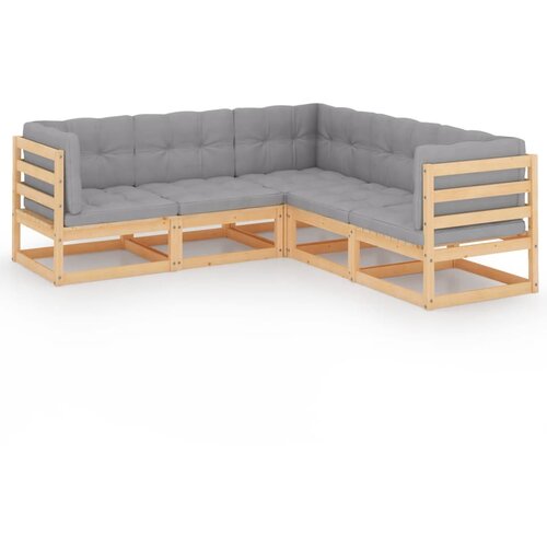 Maison Chic Seti vrtnega pohištva - Vrtna garnitura - Vrtni pohištvo set 5-delna z blazinami trdna borovina, (21813794) Cene