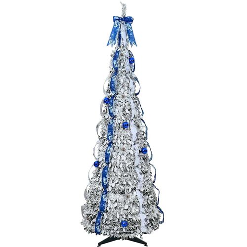  Umjetno božićno drvce s 200 LED svjetlima Bijelo 210 cm PVC Slike