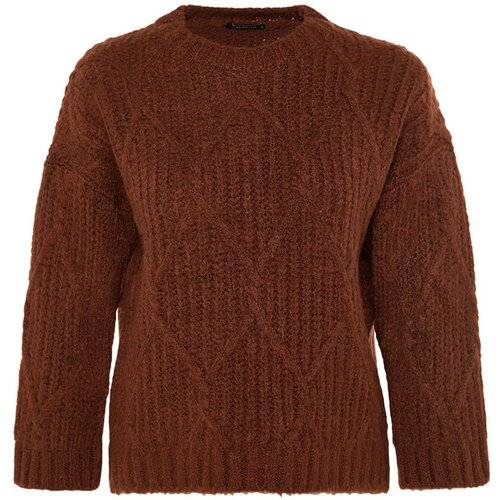Trendyol Sweater - Brown - Oversize Cene