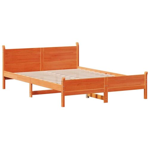 vidaXL Posteljni okvir brez vzmetnice voščeno rjav 120x200 cm borovina Cene