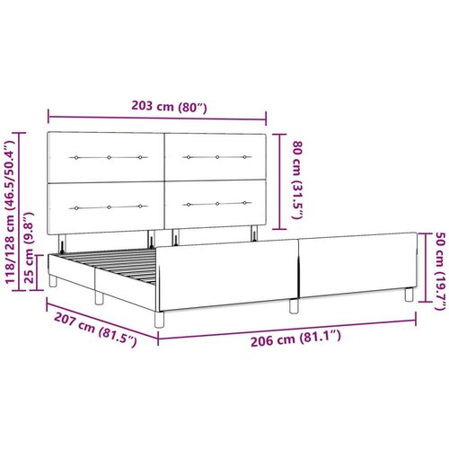  Krevet s plavim okvirom 200x200 cm od tkanine Slike