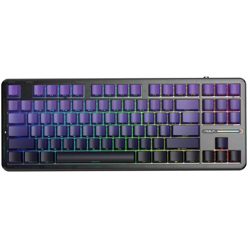 Aula Gasket F87 Pro Keyboard Black Purple GrayWoodV4 RGB Cijene