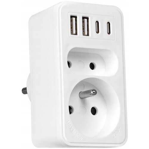  Produžni razvodnik 2x utičnica + 2x USB-C + 2x USB-A Slike