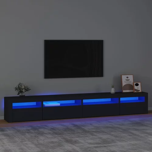 TV ormarić s LED svjetlima crni 270x35x40 cm