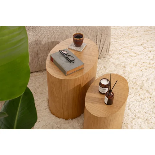 Hanah home Elipse Set - Oak set pomožnih mizic, (21293166)