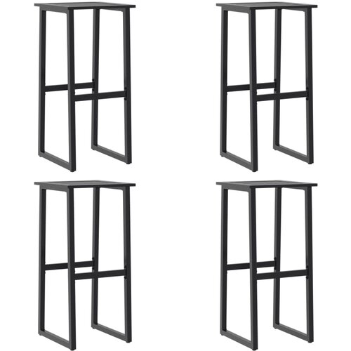  Barski stolci 4 kom crni 38x38x80 cm od čelika obloženog prahom Slike