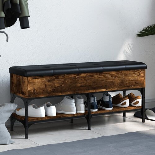 VidaXL Klupa za cipele boja hrasta 102x32x45 cm konstruirano drvo Slike