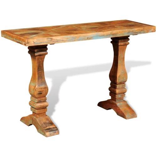 vidaXL Konzolna mizica iz trdnega predelanega lesa