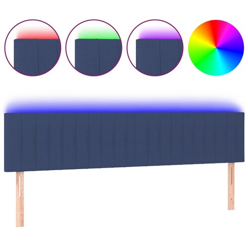 Maison Chic led posteljno vzglavje - vzglavna omarica - nočna omarica modro 200x5x78/88 cm blago, (21710263) Slike