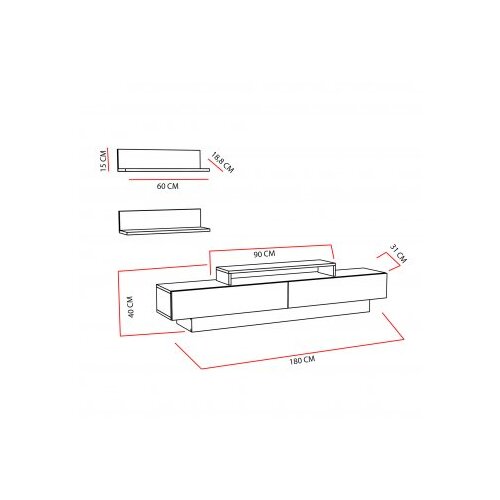 Hanah home tv polica lusi cordoba white Slike