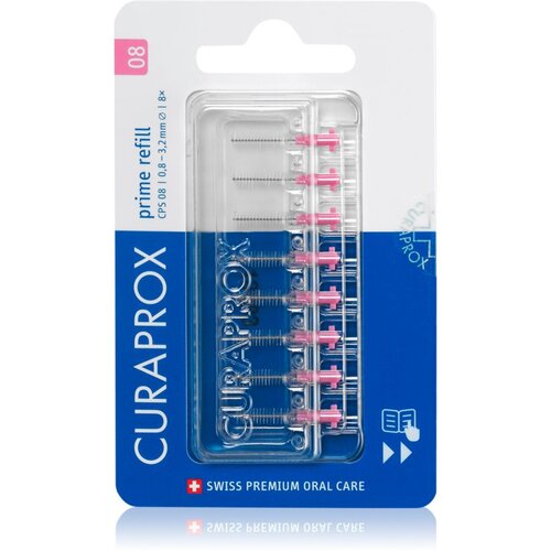 Curaprox Prime Refill zamjenske međuzubne četkice u blisteru CPS 08 0,8 - 3,2 mm 8 kom Slike