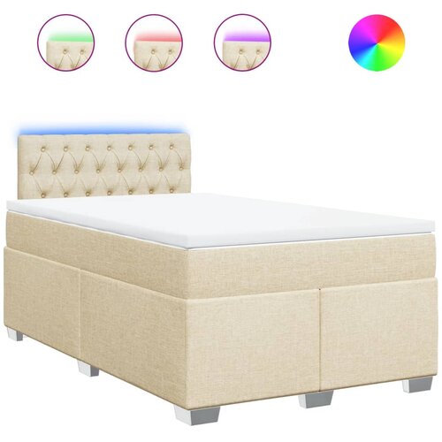  Krevet box spring s madracem krem 120 x 190 cm od tkanine Slike