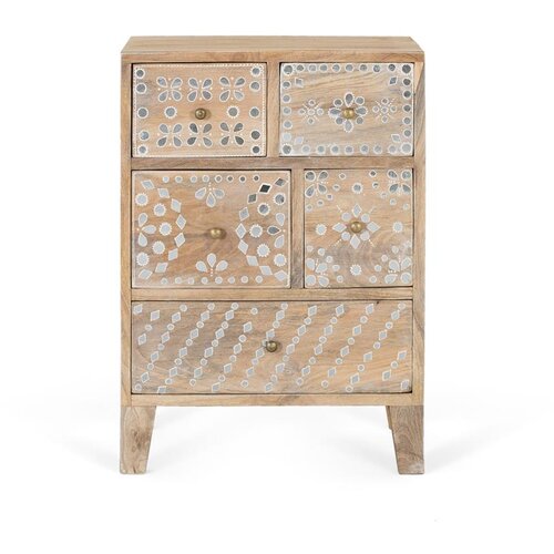 GINER Y COLOMER Ročno izdelana nočna omarica iz mangovega lesa, (22147660) Slike