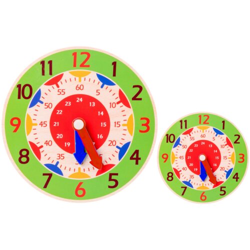 Wooden Clock Educational Hours Minutes Seconds Green Cijene