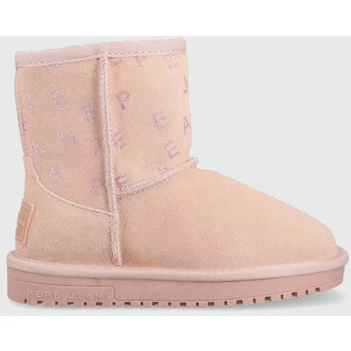 PepeJeans Dječje cipele za snijeg od brušene kože boja: ružičasta