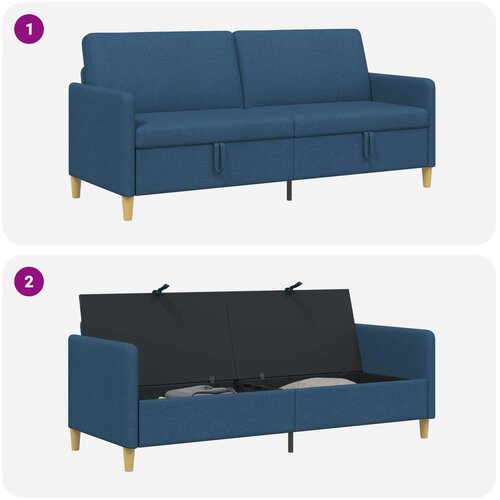 SOFA s pohranom Plava 192 x 78 x 87 cm Poliester Slike