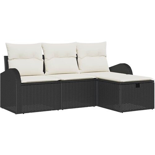  Set sofe s jastukom s pohranom 4 pcs Bež i krema poliratan Slike