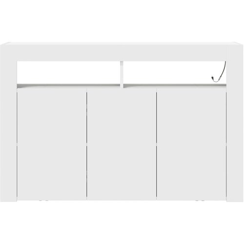  Kreveta S LED lampica Bijelo 116 x 30 x 75 cm Konstruirano drvo Slike