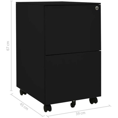 VidaXL mobilni ormarić za spise crni 39 x 45 x 67 cm čelični Slike
