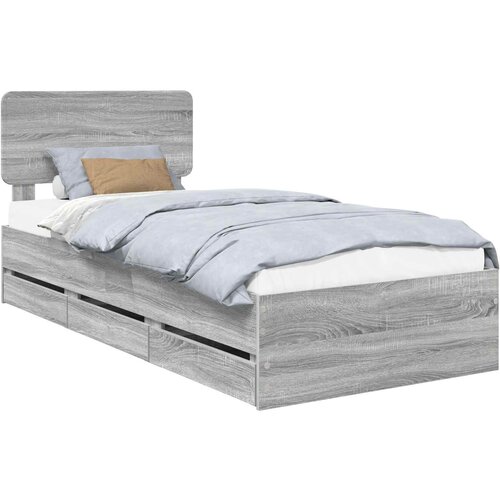 vidaXL konstrukcija postelje s predalom siva sonoma 100 x 200 cm, (5000113666) Cene