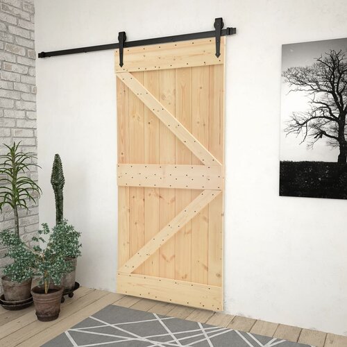  Klizna vrata s priborom za montažu 80 x 210 cm masivna borovina Cijene