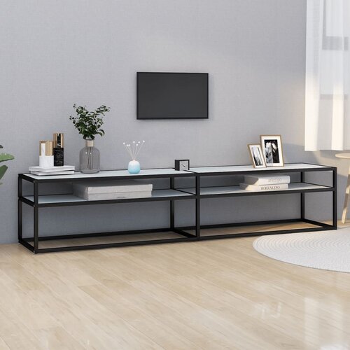 vidaXL TV omarica beli marmor 200x40x40,5 cm kaljeno steklo Cene