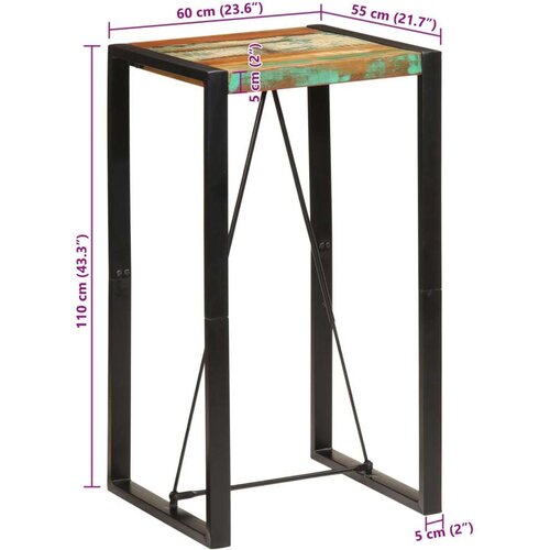  Barski stol 60 x 55 x 110 cm od masivnog obnovljenog drva Slike