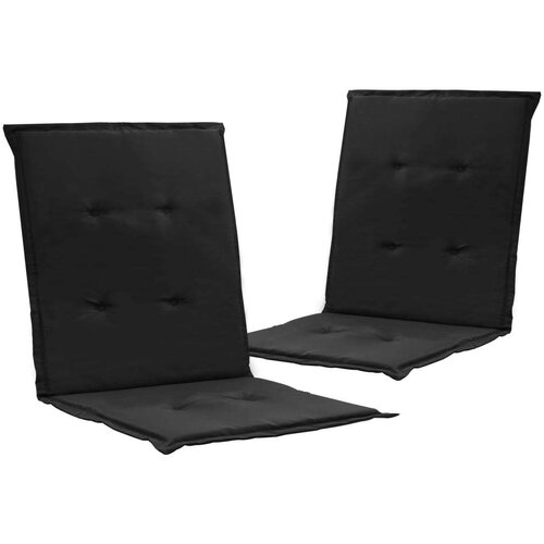  Jastuci za vrtne stolice 2 kom crni 100 x 50 x 3 cm od tkanine Slike