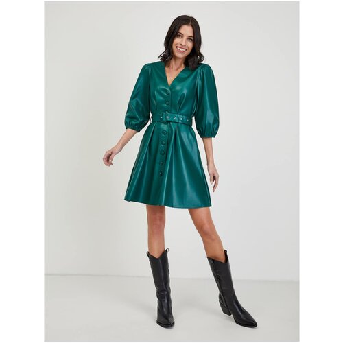 Orsay Green Women's Leatherette Dress - Women's Cene