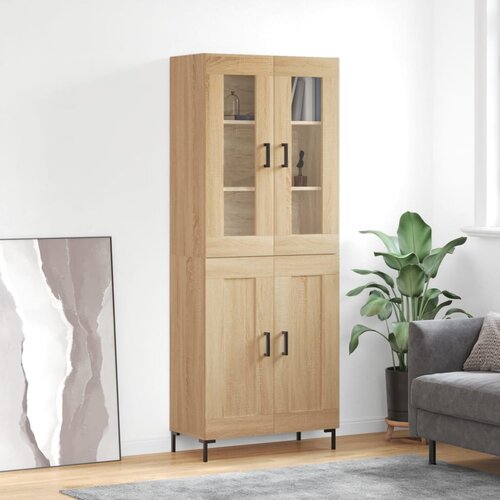 vidaXL Visoka komoda sonoma hrast 69,5x34x180 cm inženirski les Cene