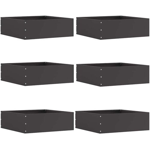 vidaXL Robovi trave 6 pcs Črna 40 x 40 x 13 cm Jeklo Cene