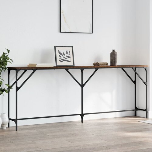 vidaXL Konzolna mizica rjav hrast 200x29x75 cm inženirski les Cene