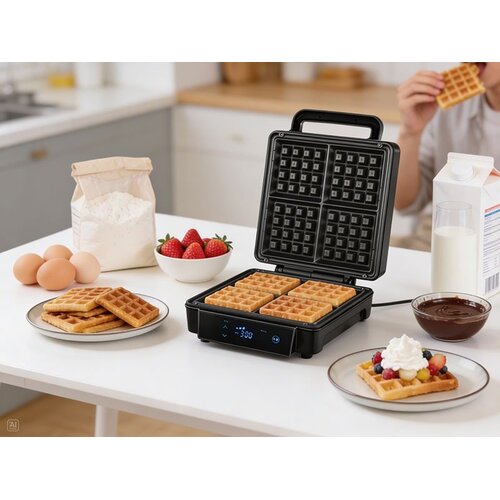 Lafe Aparat za vafle 1400W za 4 vafla sa regulacijom temperature Crispify Slike