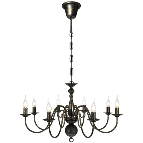 VidaXL Metalni luster u antiknom stilu crni 8 x E14 žarulja Slike