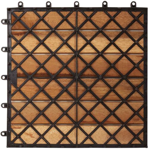  Pločice za decking 30 pcs Smeđa 30 x 30 cm Acacijsko drvo Slike