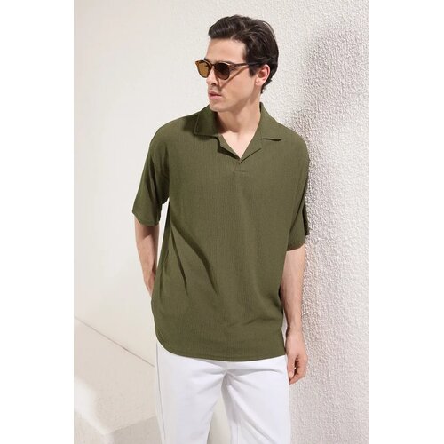 Trendyol Muška majica Tmnss25Po00018, Kaki Cene