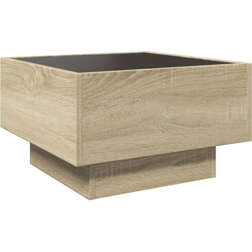  Stolić za kavu LED boja hrasta 50x50x30 cm konstruirano drvo Slike